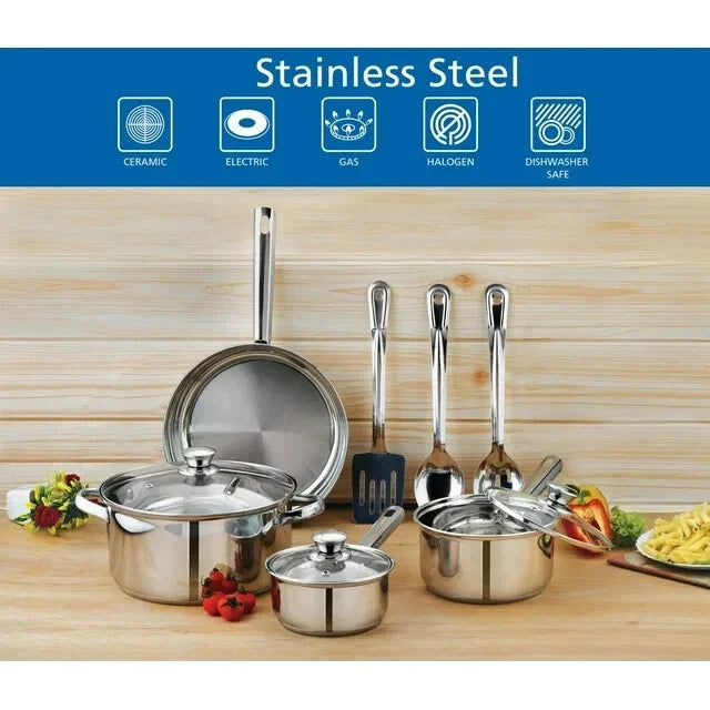 Stainless Steel 10Pc Cookware set